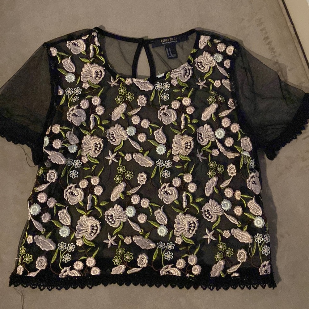 Sheer black mesh top